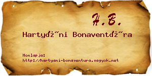 Hartyáni Bonaventúra névjegykártya
